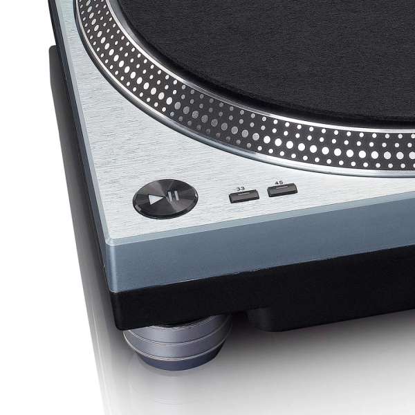 Lenco L-3809ME Direct drive Record Player with USB / PC Encoding Metallic Blue