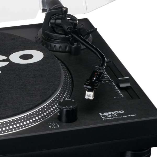Lenco L-3818BK Direct drive Record Player with USB/PC Encoding Black