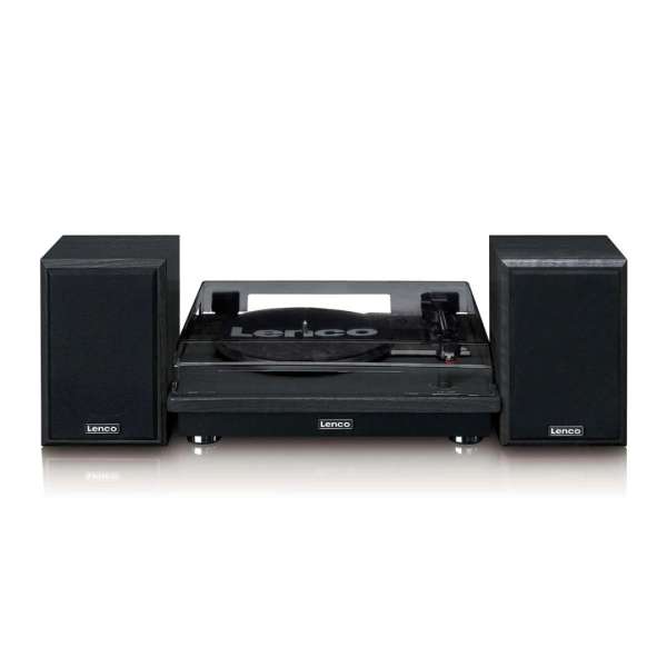 Lenco LS-100BK Record Player with 2 External Speakers Black
