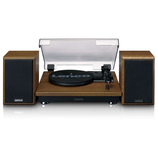 Lenco LS-100WD Lemezlejátszó hangszóróval Wood