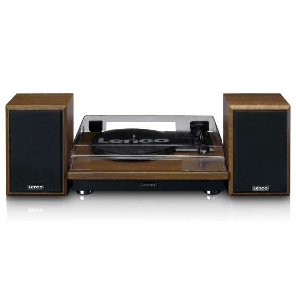 Lenco LS-100WD Lemezlejátszó hangszóróval Wood