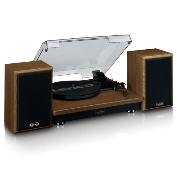 Lenco LS-100WD Lemezlejátszó hangszóróval Wood