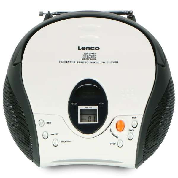 Lenco SCD-24 portable stereo FM radio with CD player White