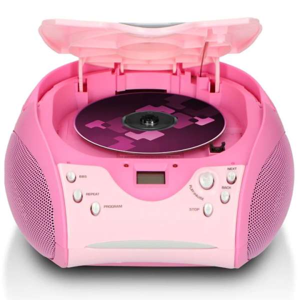Lenco SCD-24PK portable stereo FM radio with CD player Pink