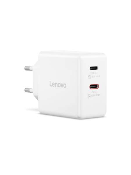 Lenovo Dual USB-C 65W GaN Charger White