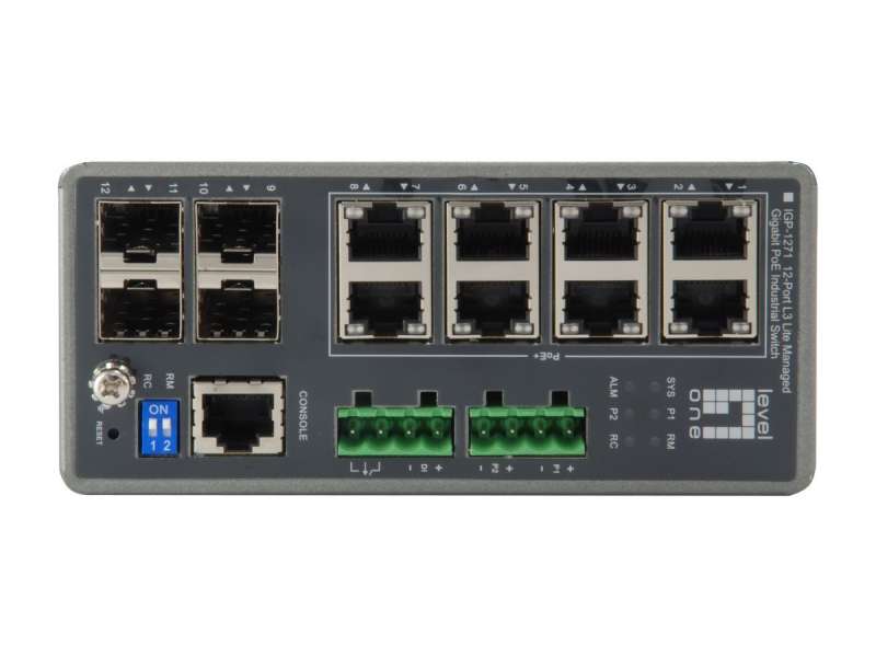 LevelOne IGP-1271 TURING 12-Port L3 Lite Managed Gigabit Industrial Switch