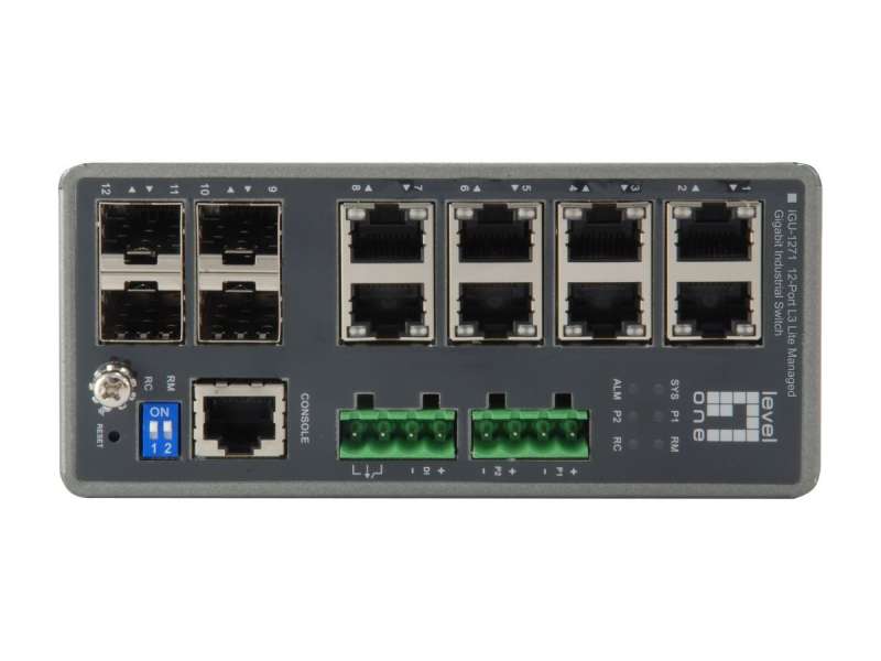 LevelOne IGU-1271 TURING 12-Port L3 Lite Managed Gigabit Industrial Switch