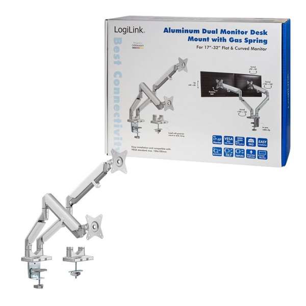 Logilink 17"-32" Dual Monitor Mount Aluminium