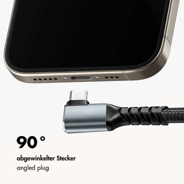 Logilink 3.2 Gen2 Type-C cable C/M 90° to C/M 100W 4K metal 1m Black