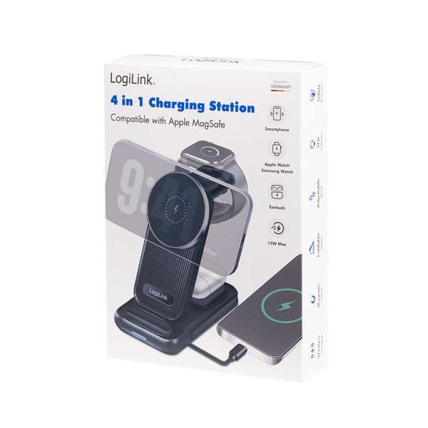 Logilink 4-in-1 charging station Apple MagSafe compatible 20,5W Black