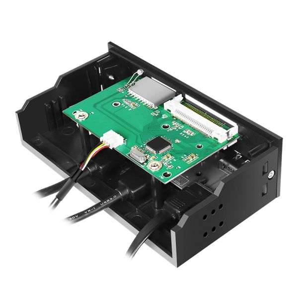 Logilink 5.25" multifunction front panel with 6-way card reader Black