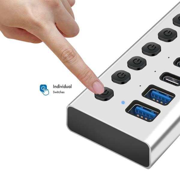 Logilink 7-portos USB3.2 HUB Aluminium
