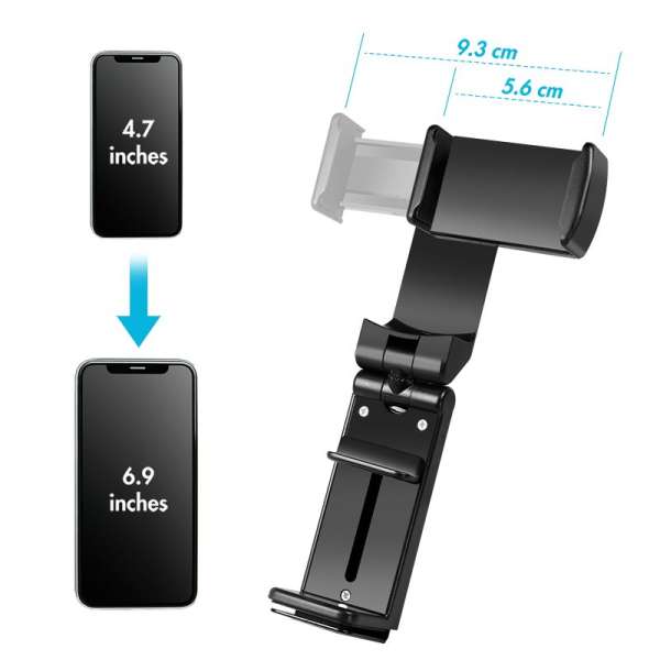 Logilink AA0169 Fold- & clampable smartphone holder Black