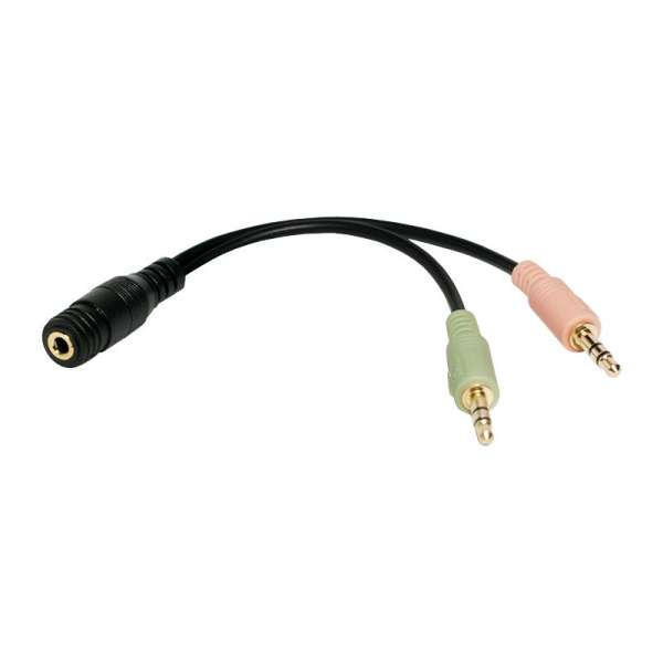 Logilink Audio jack adapter 4-pin 3.5mm stereo female to 2x 3.5mm male