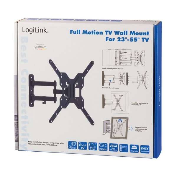 Logilink BP0016 23"-55" TV Wall Mount Tilt Swivel Black