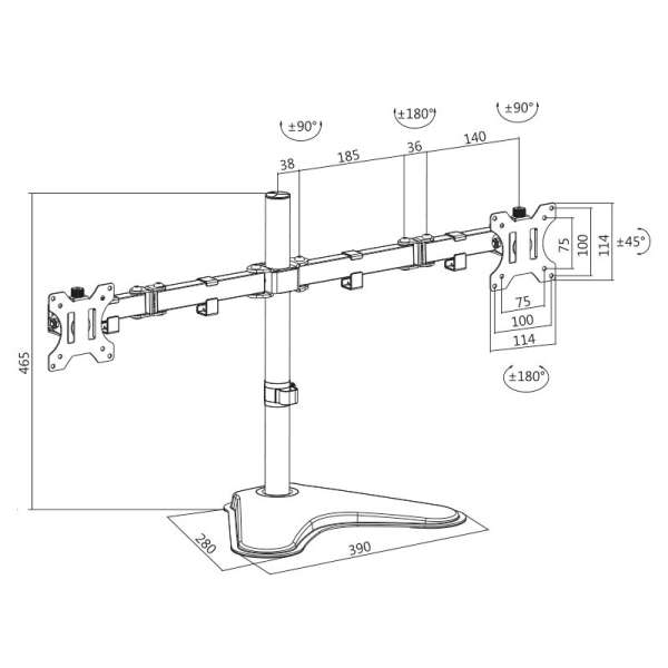 Logilink BP0045 13"-32" Dual Monitor Stand Black