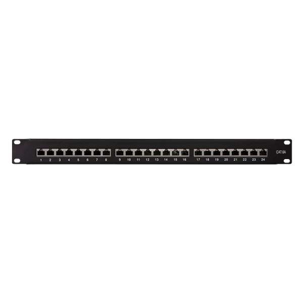 Logilink Cat.6A Patch Panel 24 ports shielded 19 inch rack mount Black