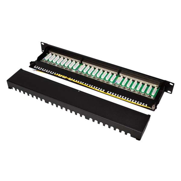 Logilink Cat.6A Patch Panel 24 ports shielded 19 inch rack mount Black