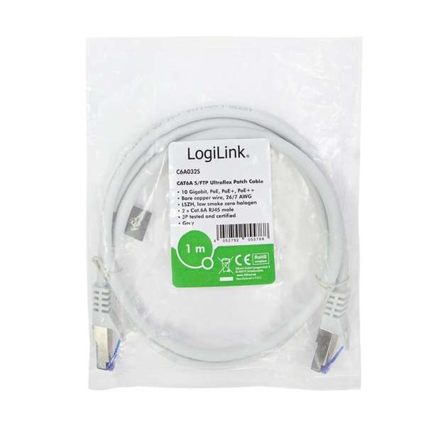 Logilink CAT6A S-FTP Patch Cable 1m Grey