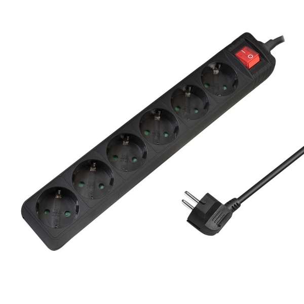 Logilink Hálózati Elosztó Kapcsolóval 6DIN 1,5m Black