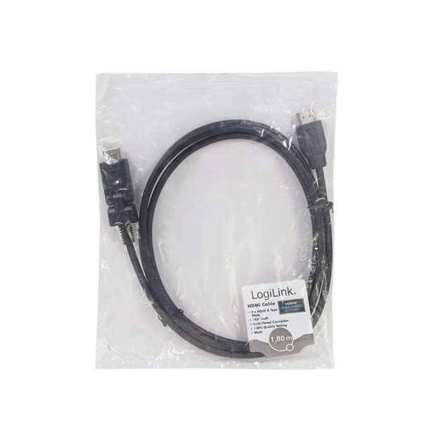Logilink HDMI cable A/M to A/M 180° rotatable 4K/24 Hz 1,8m Black