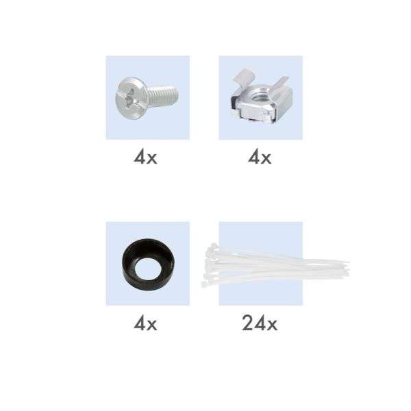 Logilink NK4042 19" patch panel for 24 keystone jacks, 1U unloaded Black