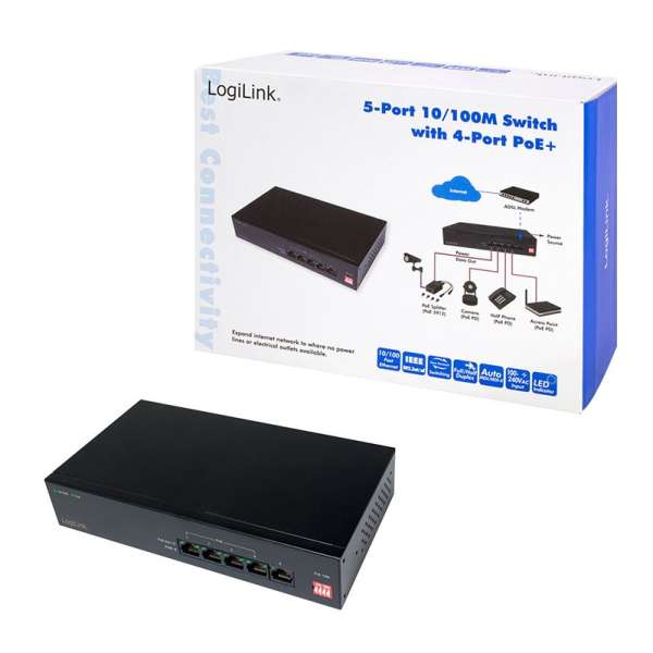 Logilink NS0098 5-Port 10/100M PoE Switch