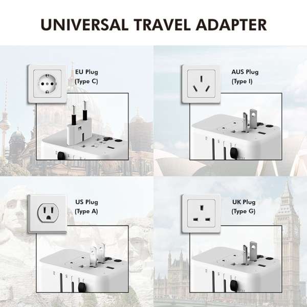 Logilink PA0356 Universal travelling power supply White