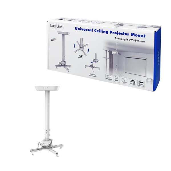 Logilink Projector Mount Arm Length: 595–895mm White
