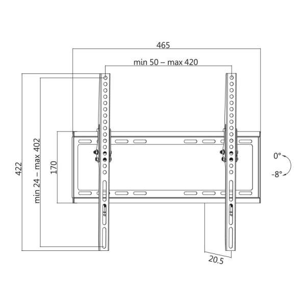 Logilink BP0037 TV wall mount 32–55" Black