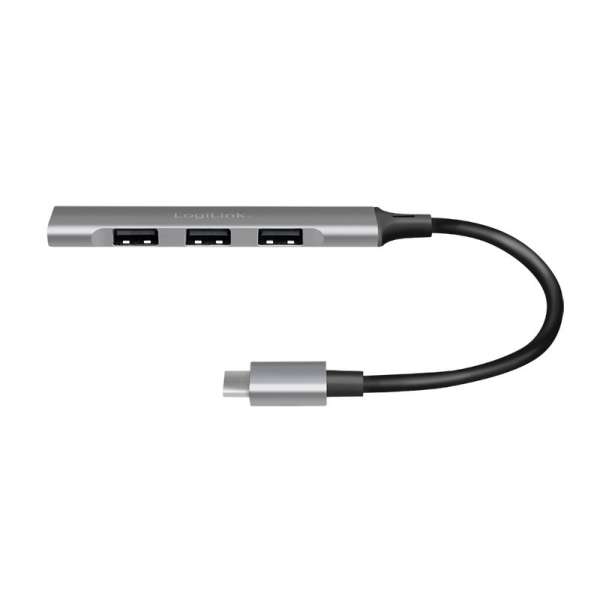 Logilink UA0392 USB 3.2 Gen1 Type-C 4-port slim hub Grey