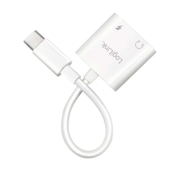 Logilink UA0433 USB-C adapter with PD charging port White