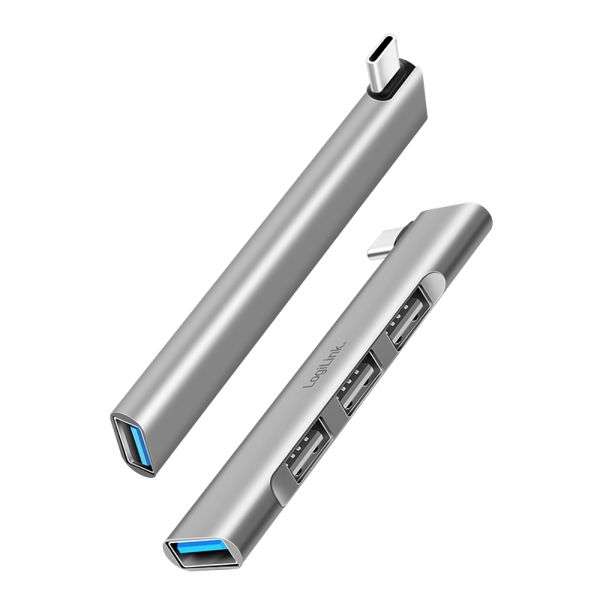 Logilink UA0437 Ultraslim 4-Port USB-C-Hub Aluminium