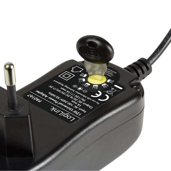 Logilink PA0167 Universal power supply 3-12V 12W Black