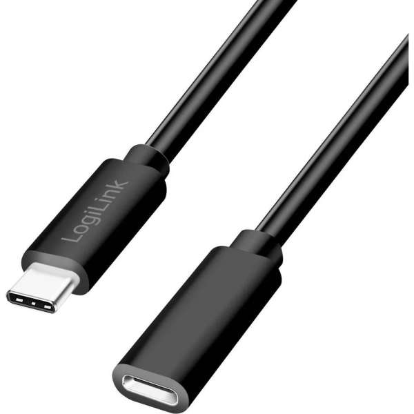 Logilink USB 2.0 Type-C kábel C/M-USB-C/F PD 2m Black