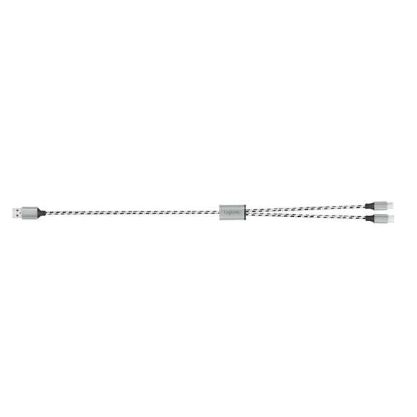 Logilink USB 2.0 USB-A/M to Micro-USB + USB-C cable 1,2m White/Black