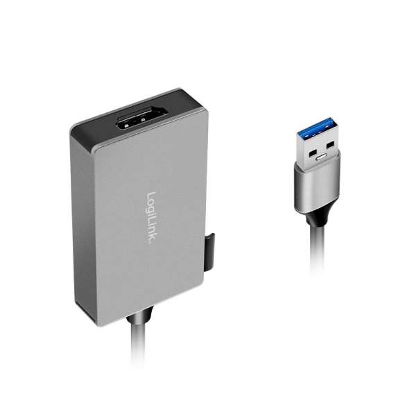 Logilink USB 3.0 adapter USB-A/M to HDMI-A/F 1080p 0,15m Grey