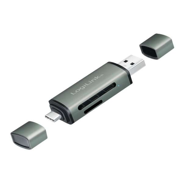Logilink USB 3.2 Gen1 for SD and microSD Card Aluminum Case Card Reader Silver