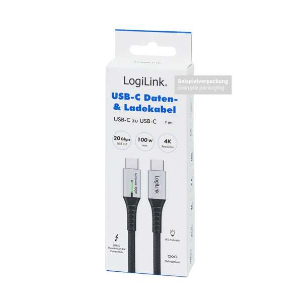 Logilink USB 3.2 Gen2x2 Type-C C/M - C/M 0,3m Black