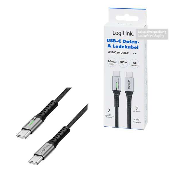 Logilink USB 3.2 Gen2x2 Type-C C/M - C/M 2m Black