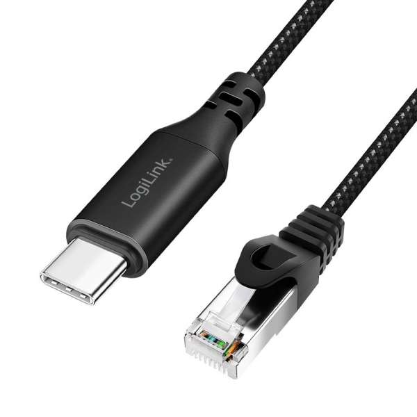 Logilink USB 3.2 Type-C Ethernet cable 7,5m Black/Grey