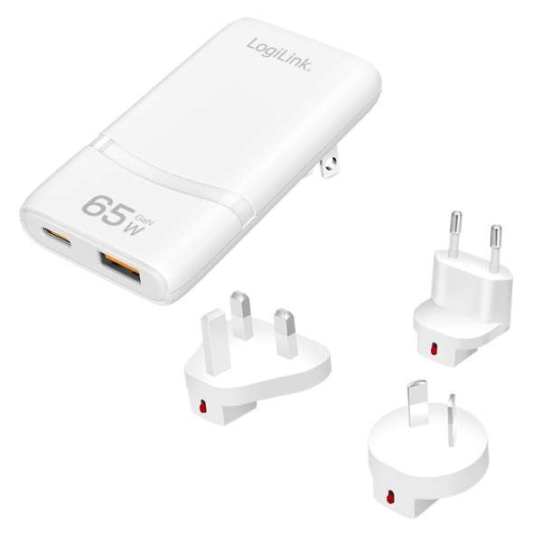 Logilink USB-A/C Travel charger 65W White