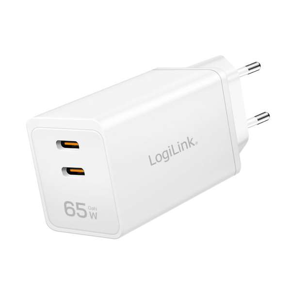Logilink USB-C charger 2xUSB-C (PD 3.0/QC 4.0) 65W White