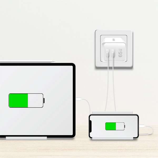 Logilink USB-C charger 2xUSB-C (PD 3.0/QC 4.0) 65W White