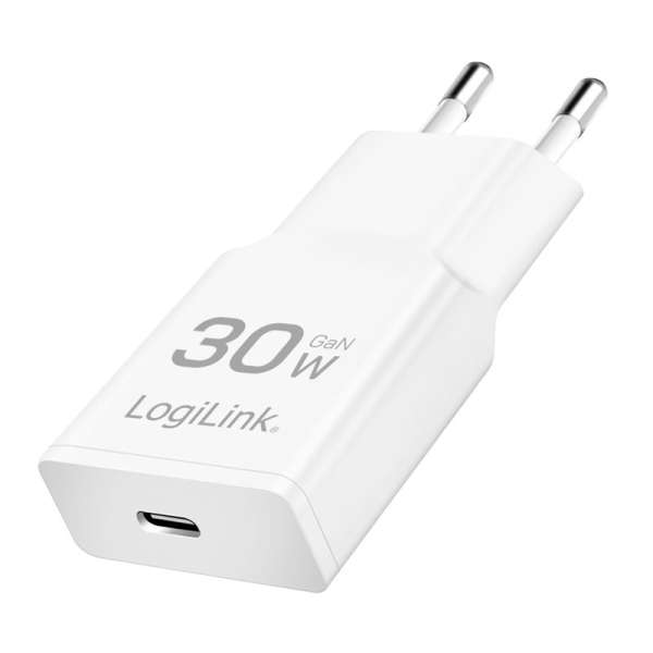 Logilink USB-C socket adapter GaN 1x USB-C (PD) 30W White