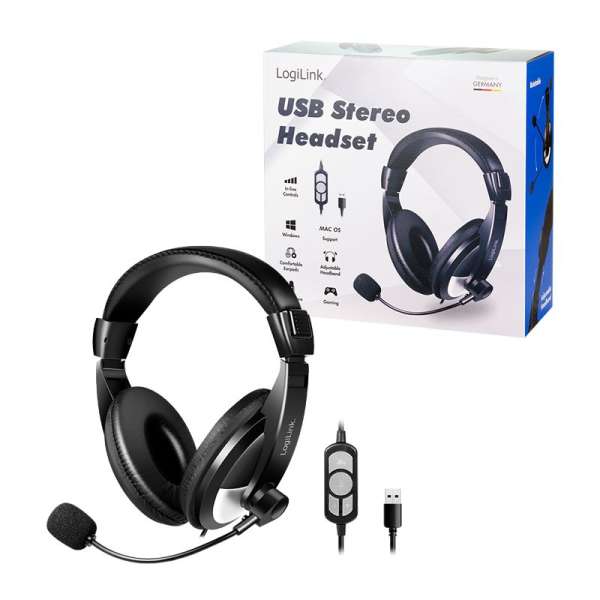 Logilink USB Stereo Headset Black