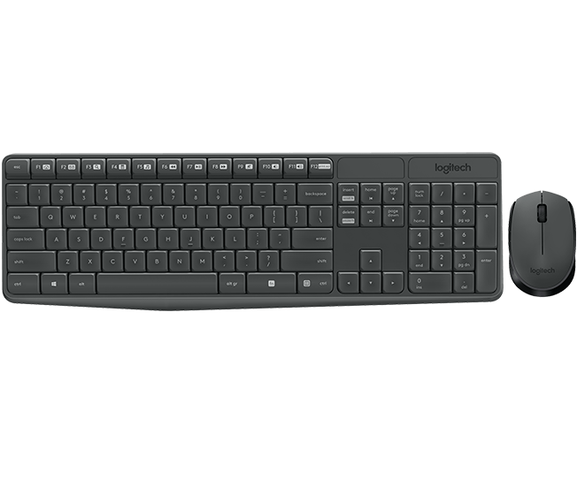 Logitech MK235 Wireless Combo billentyűzet + egér Black HU