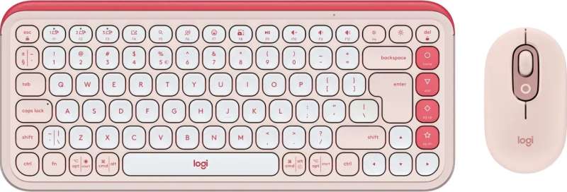 Logitech Pop Icon Wireless Keyboard Combo Rose/Off White US