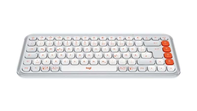 Logitech Pop Icon Wireless Keyboard Off White/Orange US