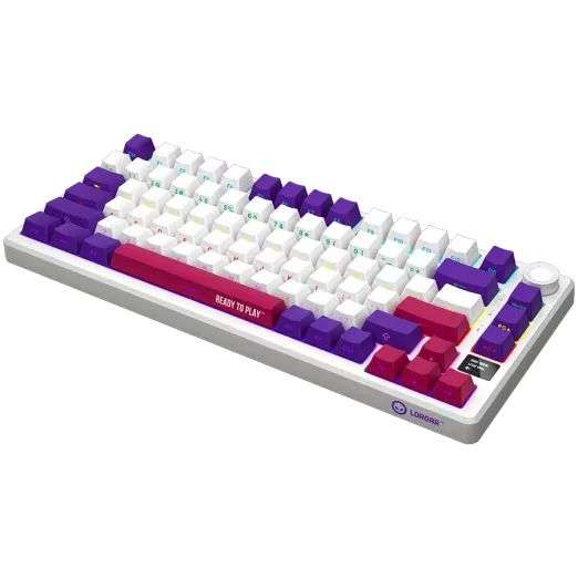LORGAR KBP7075W Gaming Wireless Bluetooth Mechanical Keyboard White US